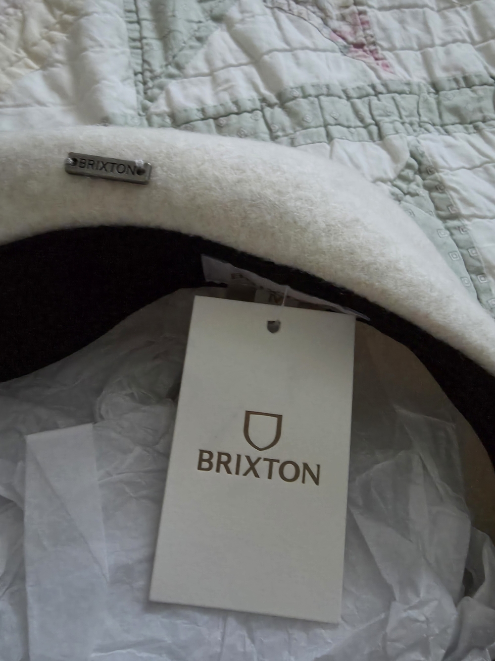 Brixton Ivory Wool Beret - Picture 2 of 5
